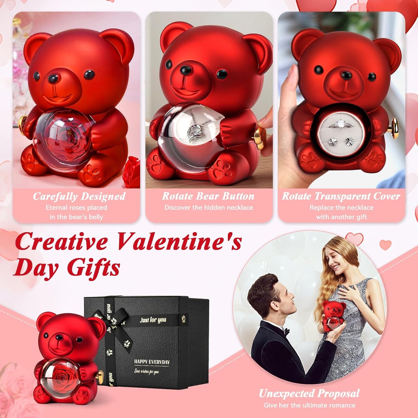 EleganceBear™ - Rose Teddy Bear Gift Box
