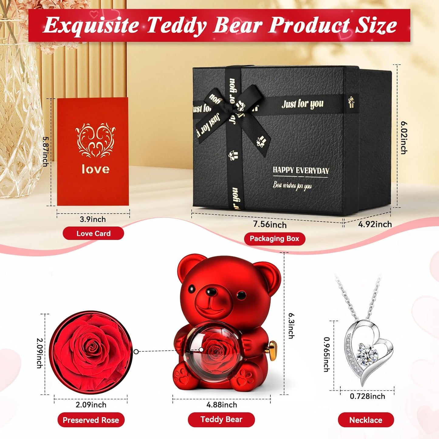 EleganceBear™ - Rose Teddy Bear Gift Box