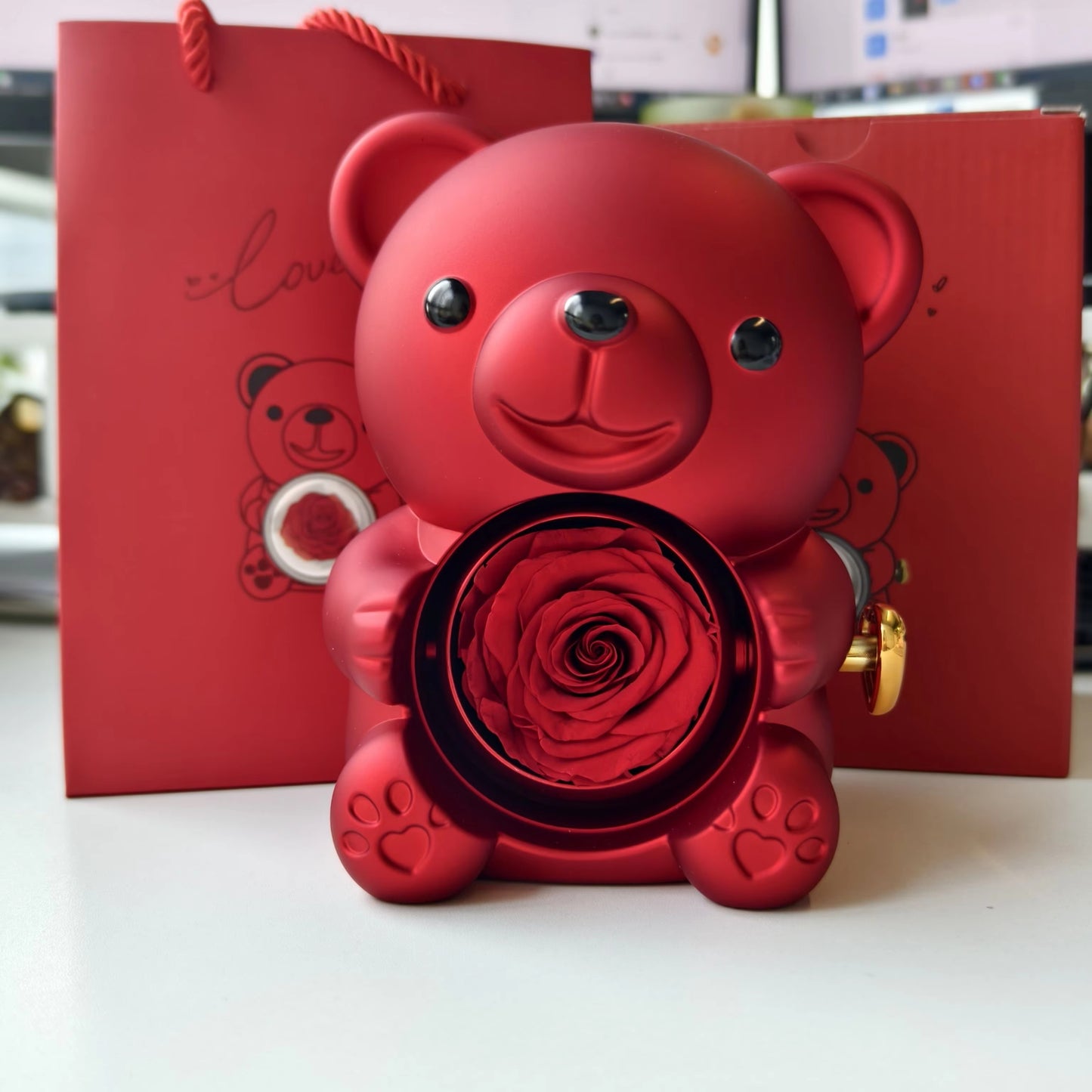 EleganceBear™ - Rose Teddy Bear Gift Box